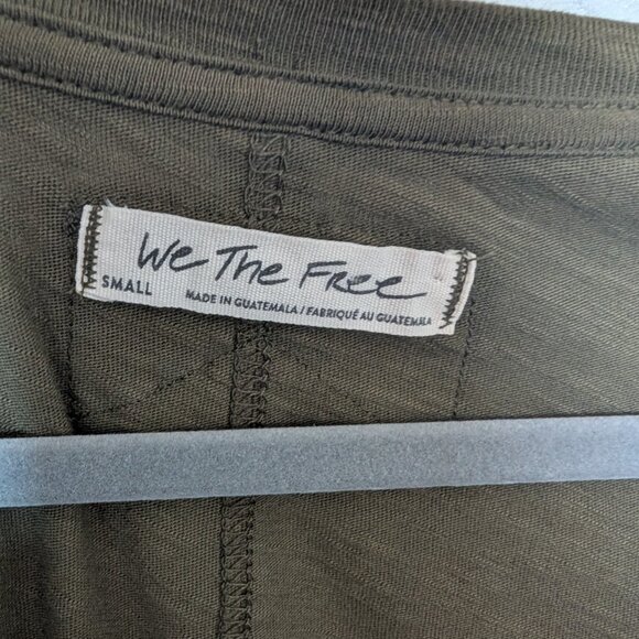 Free People WE THE FREE Hailey Long Sleeve Top Olive Green Small Cotton Casual - Picture 3 of 9